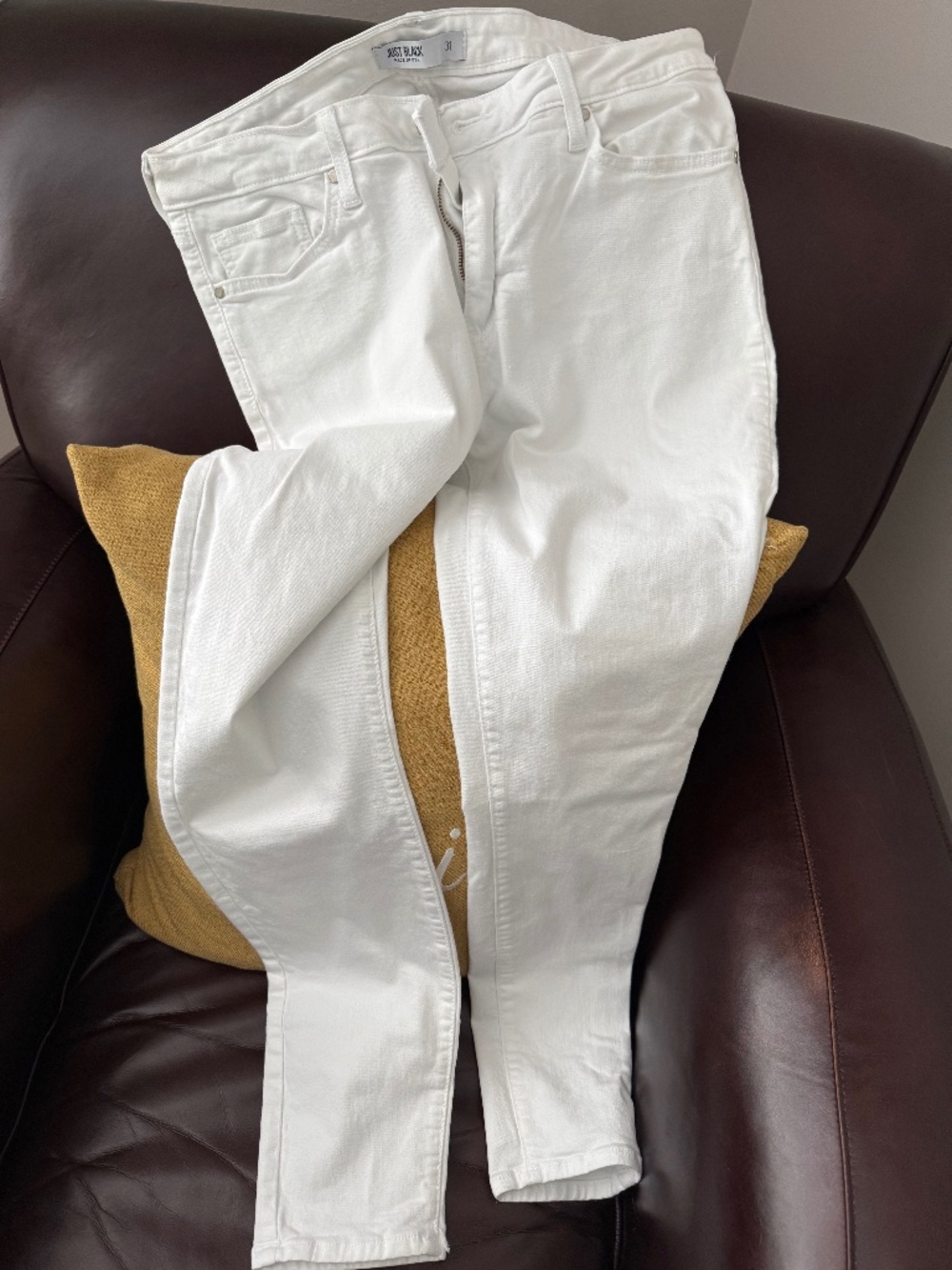 Just Black Denim White Skinny Jeans Size 31 Stretch Made in USA